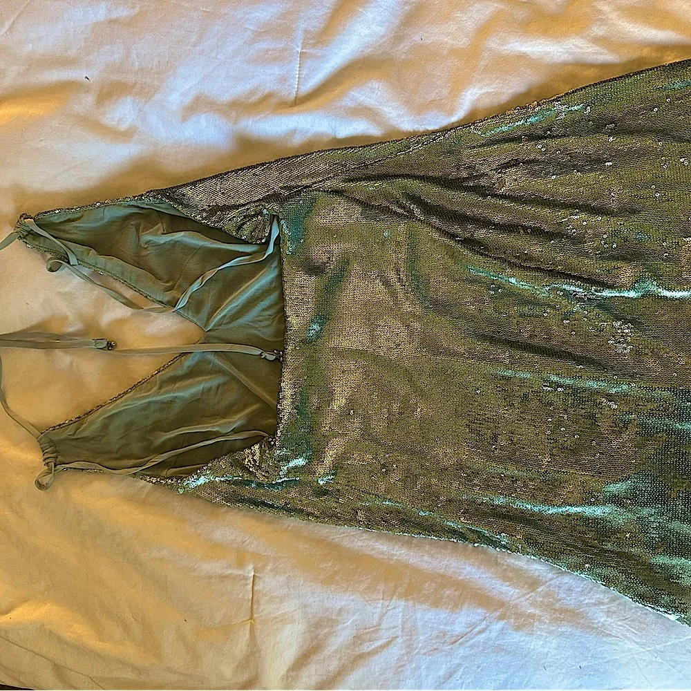 Free people sequin mini dress in sky blue size M - Picture 2 of 4